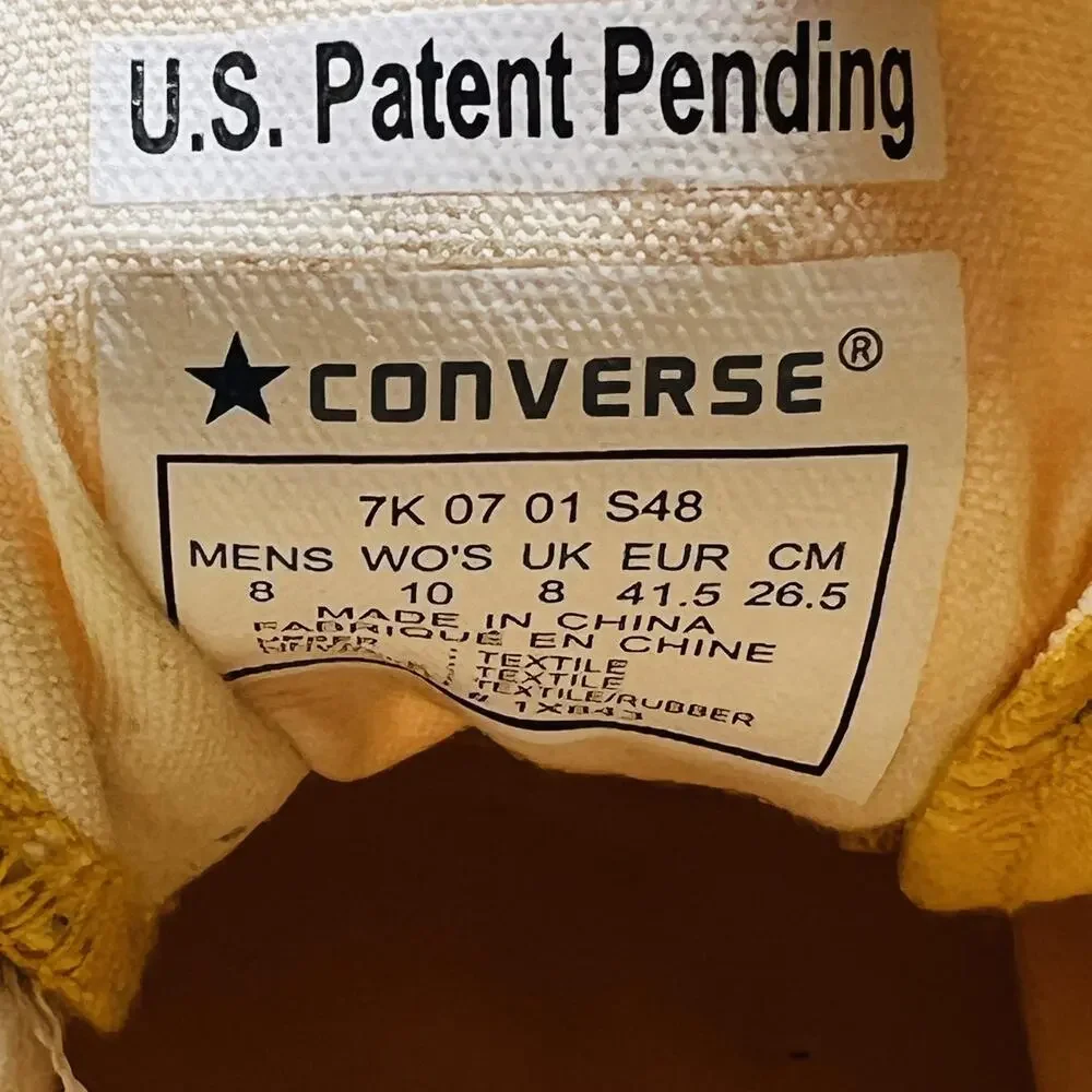 Converse Shoes Mens 8 Yellow Canvas All Star Slip On Casual Sneakers Comfort